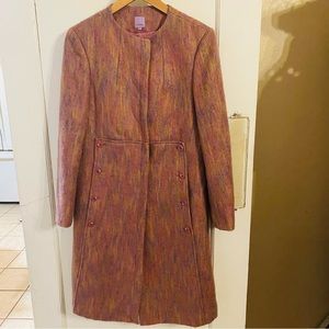 Playlord Multicolor Wool blend Button Coat size 7 Juniors Fall Winter Holiday